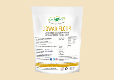 Gud2eat Maldandi Jowar Flour  | Handcrafted, Gluten-Free Goodness | Traditional Stone-Ground |  Natural & Nutritious |– 400g