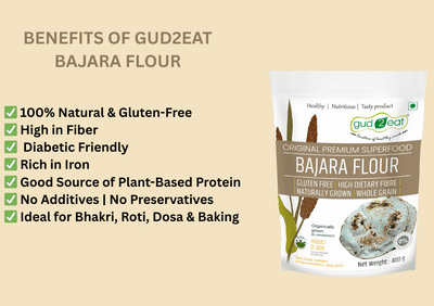 Gud2eat Bajara Atta | Stone-Grounded & Naturally Gluten-Free | Pure & Wholesome | Rich in Nutrition | 400g