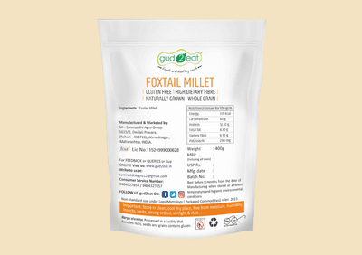 Gud2eat Foxtail Millet | Unpolished & Rich in Fiber | Whole Grain Superfood | Healthy & Diabetic-Friendly | Ancient Grain for Modern Diet | 400g