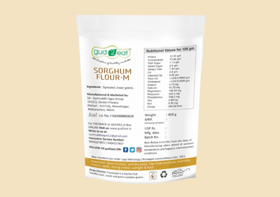 GUD2EAT Sprouted Jowar Flour I Protein rich I Fiber rich I 400g