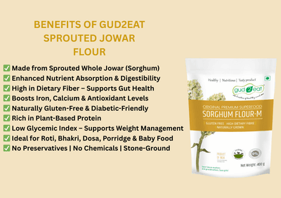 GUD2EAT Sprouted Jowar Flour I Protein rich I Fiber rich I 400g
