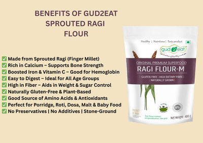 Sprouted Ragi Flour I Calcium rich I Fiber rich I 400g