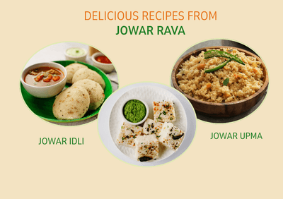 Gud2eat MILLET RAVA'S ( Buy Jowar Rava,Ragi Rava and Get Multigrain Dalia Free)3*400 GM