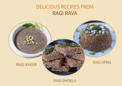 Gud2eat MILLET RAVA'S ( Buy Jowar Rava,Ragi Rava and Get Multigrain Dalia Free)3*400 GM