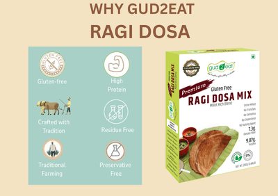 Gud2eat Ragi Dosa Mix - Calcium-Rich | Natural, Wholesome & Easy to Cook | No Maida | Just Millets – 200g