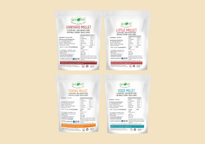 Gud2eat MILLET COMBO 4 ( Foxtail Millet ,Kodo Millet, Little Millet, Banyard Millet ) 4*400g
