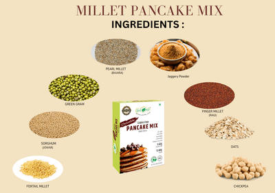 GU2EAT Millet Pancake mix I Gluten free I Less sodium I Fiber rich I Easy to Make - 200g