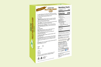 Gud2eat Millet Multigrain Flour | Gluten Free |  Traditionally Stone Grounded | Fiber & Protein Boost | 200g