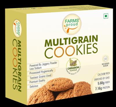 Multigrain Cardamom Cookies | Nutritious, Crispy & Flavorful | No Maida, No Preservatives | Jaggery Goodness | 165g