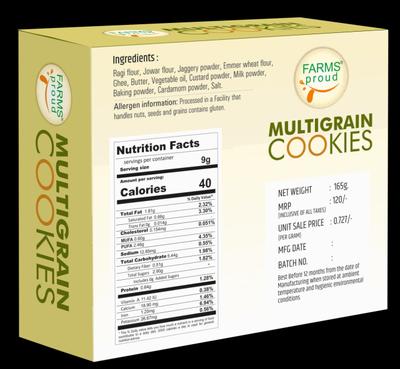 Multigrain Cardamom Cookies | Nutritious, Crispy & Flavorful | No Maida, No Preservatives | Jaggery Goodness | 165g