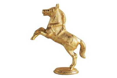 Aluminium Showpiece Horse Standing Gold Statue