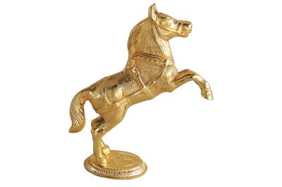 Aluminium Showpiece Horse Standing Gold Statue