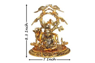 Aluminium Showpiece Laddu Gopal Tree Cow Statue