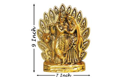 Aluminium Showpiece Wall Hanging Radha Krishna Statue