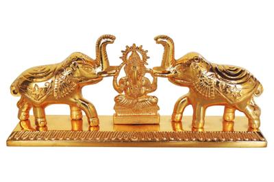 Elegant Elephant Design Sindhur Dibbi with Ganesh Statue