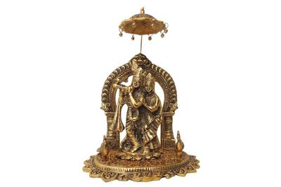 Showpiece Radha Krishna Statue With Umbrella