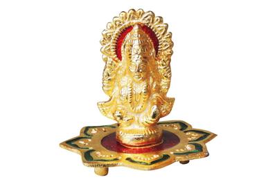 Aluminium Showpiece Lotus Laxmin Meena Statue