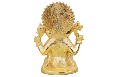 Aluminium Showpiece Ganesh Ji Statue With Gold Finish