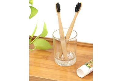 Bamboo Brush With Charcoal Bristles