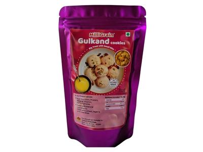 Gulkand Cookies Pouch 100g-Ashwini Tanksale