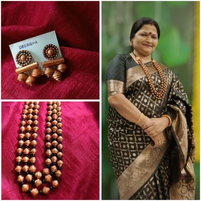 3 Line Paperbead Necklace Set- Pooja Dalvi 