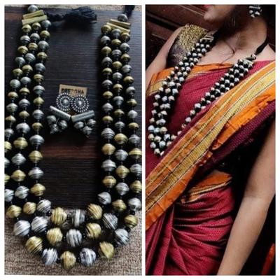 3 Line Paperbead Necklace Set- Pooja Dalvi 