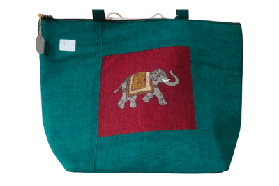 Cotton Sholder Bag -Blue