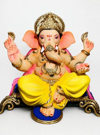 Yellow Ecofriendly Ganesh Idol 18 inch